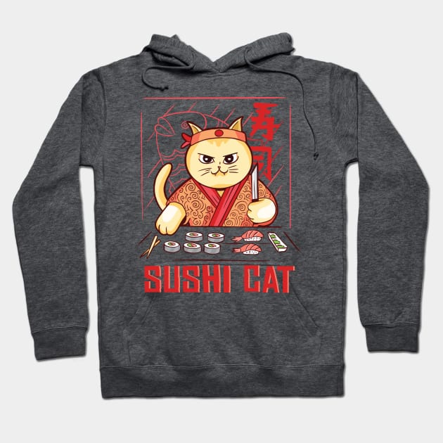 Sushi Cat Chef Hoodie by HiFi Tees